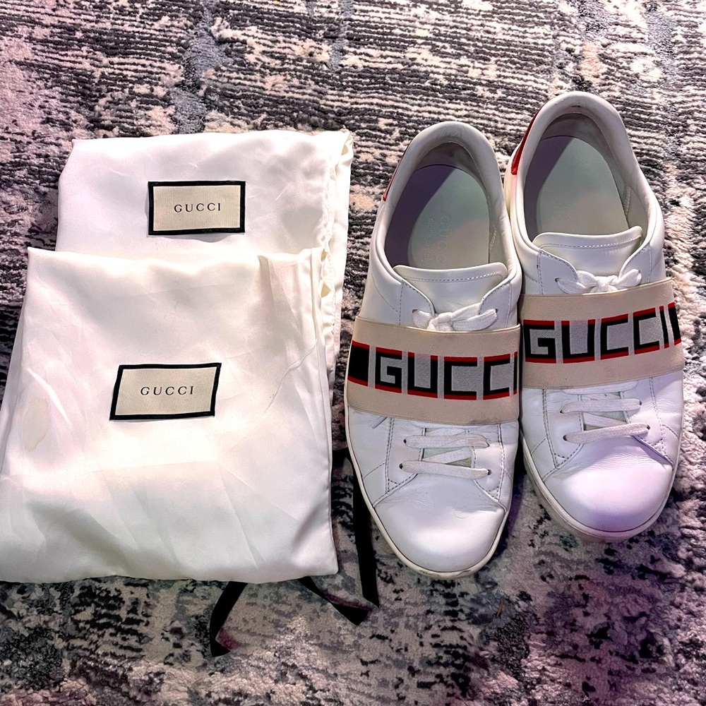 Gucci Ace sneaker with elastic Web in white